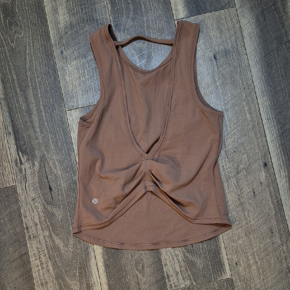 🍋 Lululemon Deep Stretch Tank Nulu Spanish Oak Size Small To Medium 14.5" ptp